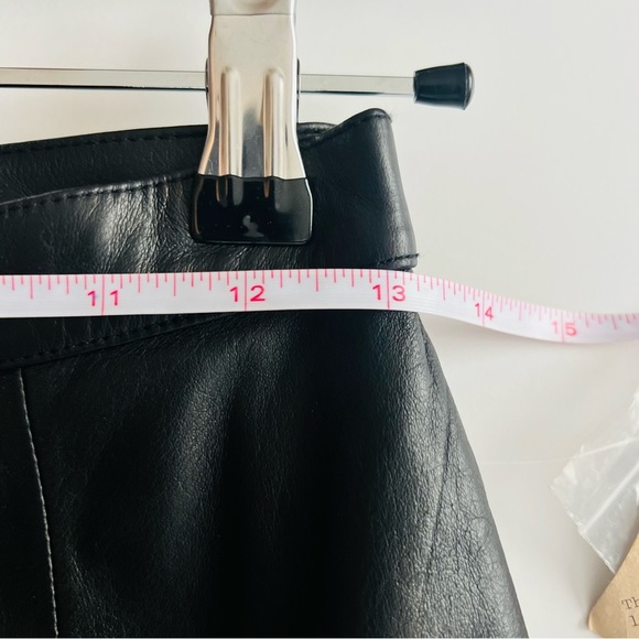 NWT Vintage Deadstock High Rise Black 100% Leather Straight Leg Pant 4 - Picture 9 of 14